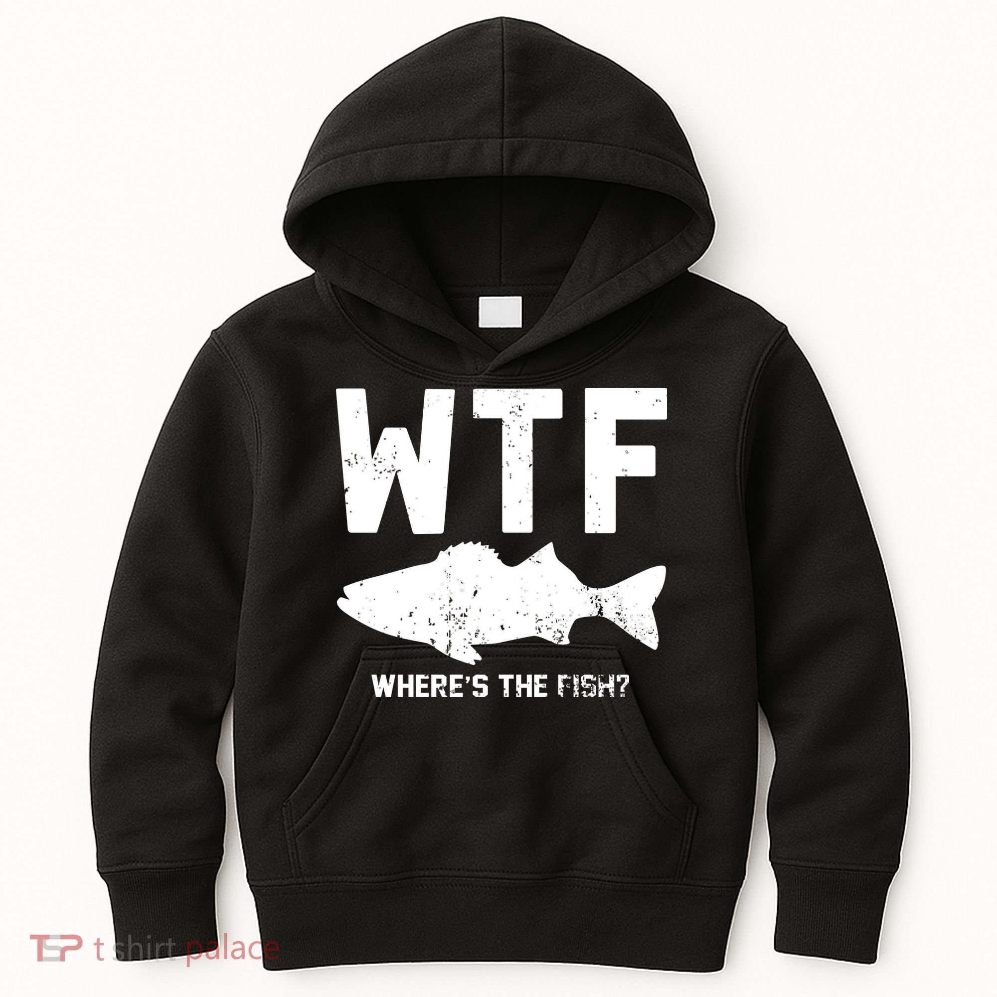 Wtf Wheres The Fish Funny Fishing Kids Hoodie
