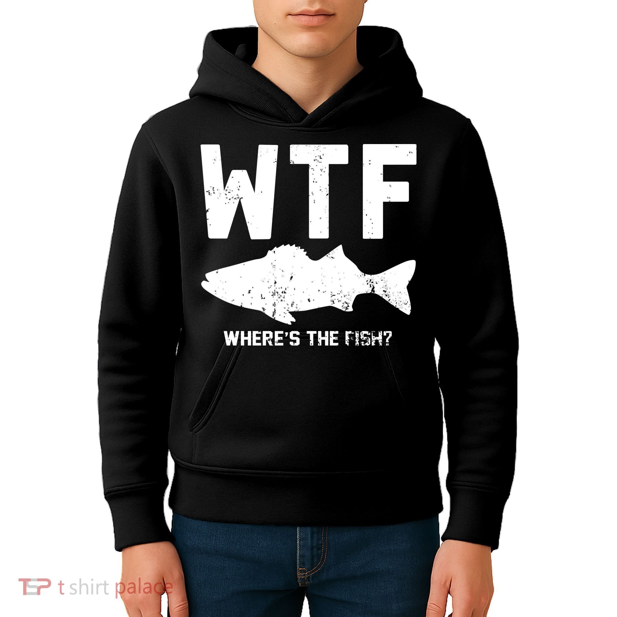 Wtf Wheres The Fish Funny Fishing Kids Hoodie