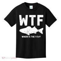 Wtf Wheres The Fish Funny Fishing Kids T-Shirt thumb 0
