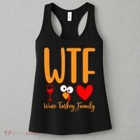 Wtf Wine Turkey Family Funny Thanksgiving Day Women's Tank Top thumb 3