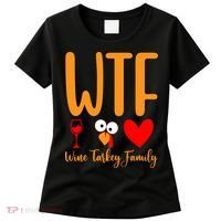 Wtf Wine Turkey Family Funny Thanksgiving Day Women's T-Shirt thumb 0