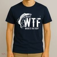 WTF Where's The Fish Men's Funny Fishing T-Shirt thumb 3