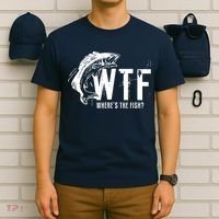 WTF Where's The Fish Men's Funny Fishing T-Shirt thumb 6
