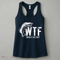 WTF Where's The Fish Men's Funny Fishing Women's Tank Top thumb 3