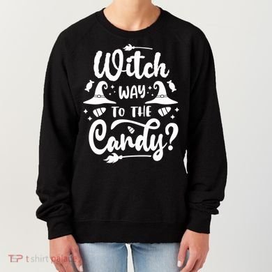 Witch Way To The Candy Cute Halloween Women's Sweatshirt