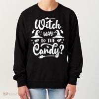 Witch Way To The Candy Cute Halloween Women's Sweatshirt thumb 0