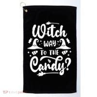 Witch Way To The Candy Cute Halloween Golf Towel thumb 0