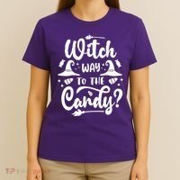 Witch Way To The Candy Cute Halloween T-Shirt thumb 4