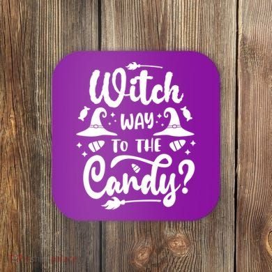 Witch Way To The Candy Cute Halloween Coaster
