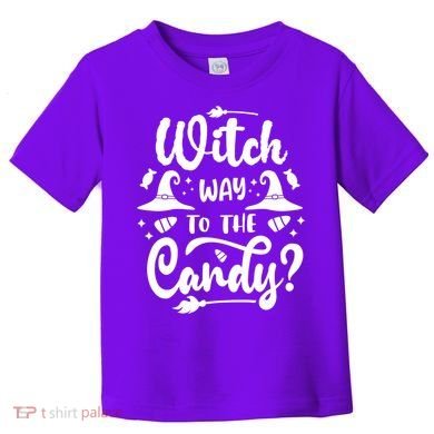 Witch Way To The Candy Cute Halloween Toddler T-Shirt