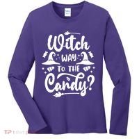 Witch Way To The Candy Cute Halloween Women's Long Sleeve Shirt thumb 0