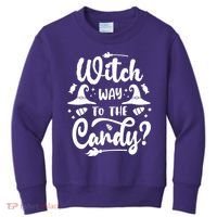 Witch Way To The Candy Cute Halloween Kids Sweatshirt thumb 0