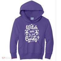 Witch Way To The Candy Cute Halloween Kids Hoodie thumb 0