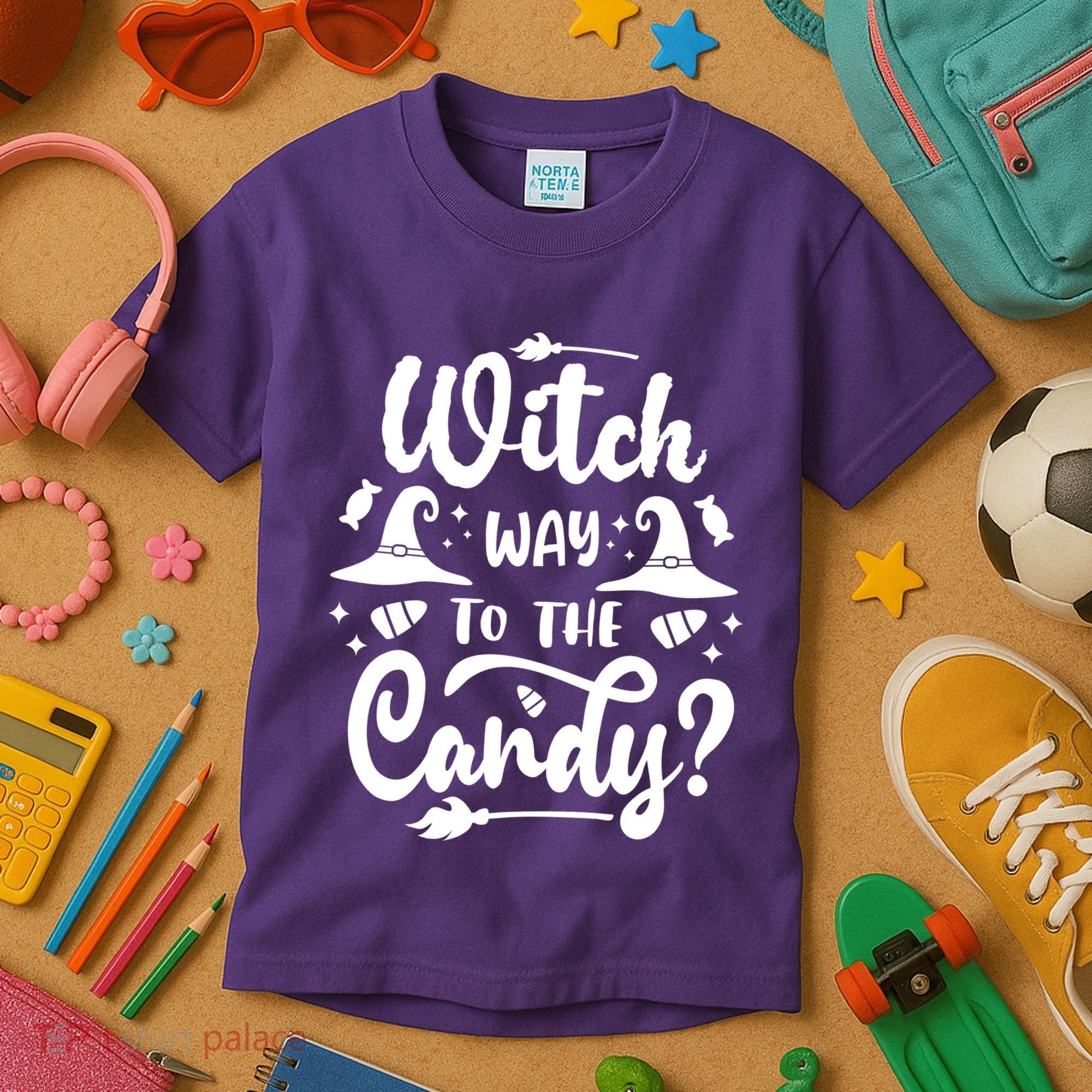 Witch Way To The Candy Cute Halloween Kids T-Shirt