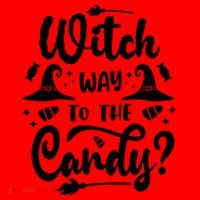 Witch Way To The Candy Cute Halloween Santa Hat thumb 1