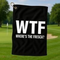 Wtf WhereS The Fresca Funny Beer Drinking Golf Towel thumb 1