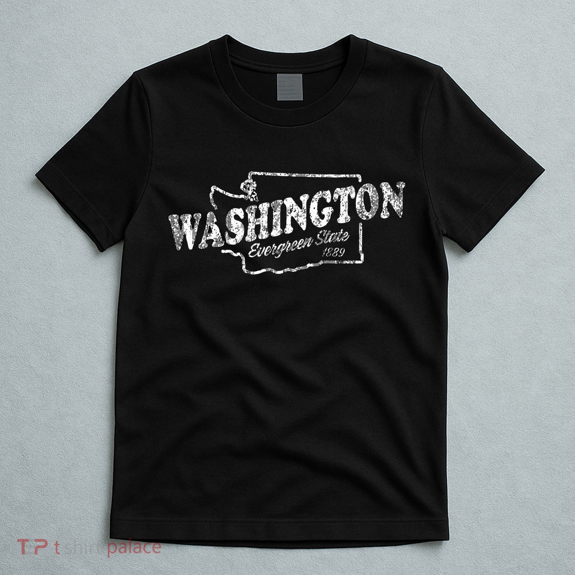 Washington Wa Vintage Graphic Evergreen State T-Shirt