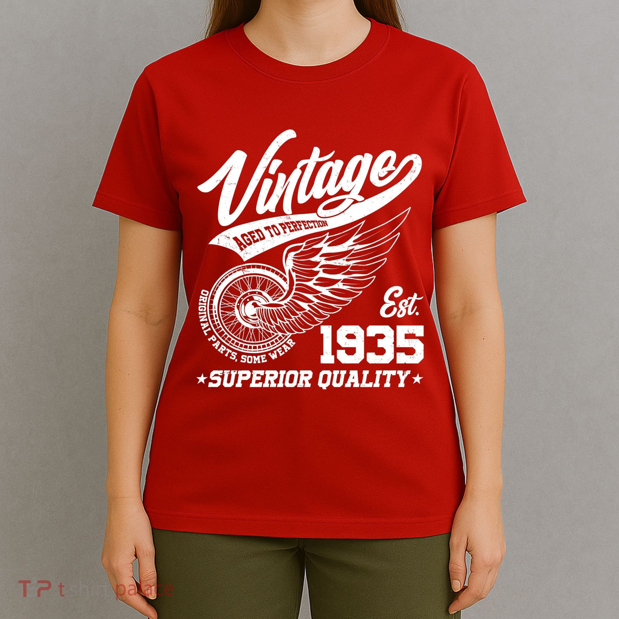 Winged Wheel Vintage 1935 Aged To Perfection Superior Quality 90th Birthday T-Shirt