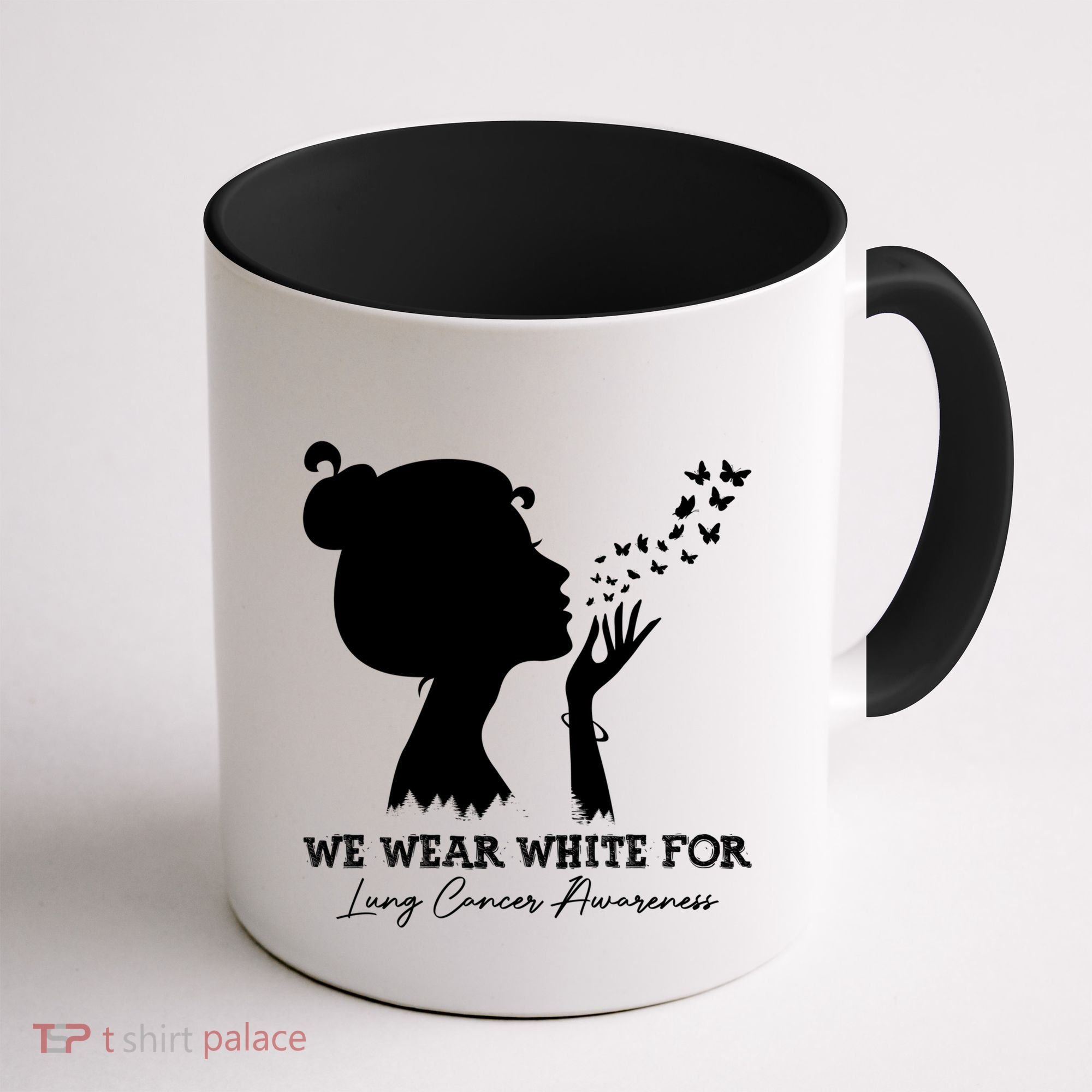 We Wear White For Lung Cancer Awareness American Gift Coffee Mug