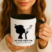 We Wear White For Lung Cancer Awareness American Gift Coffee Mug thumb 3