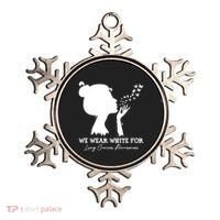 We Wear White For Lung Cancer Awareness American Gift Ornament thumb 0
