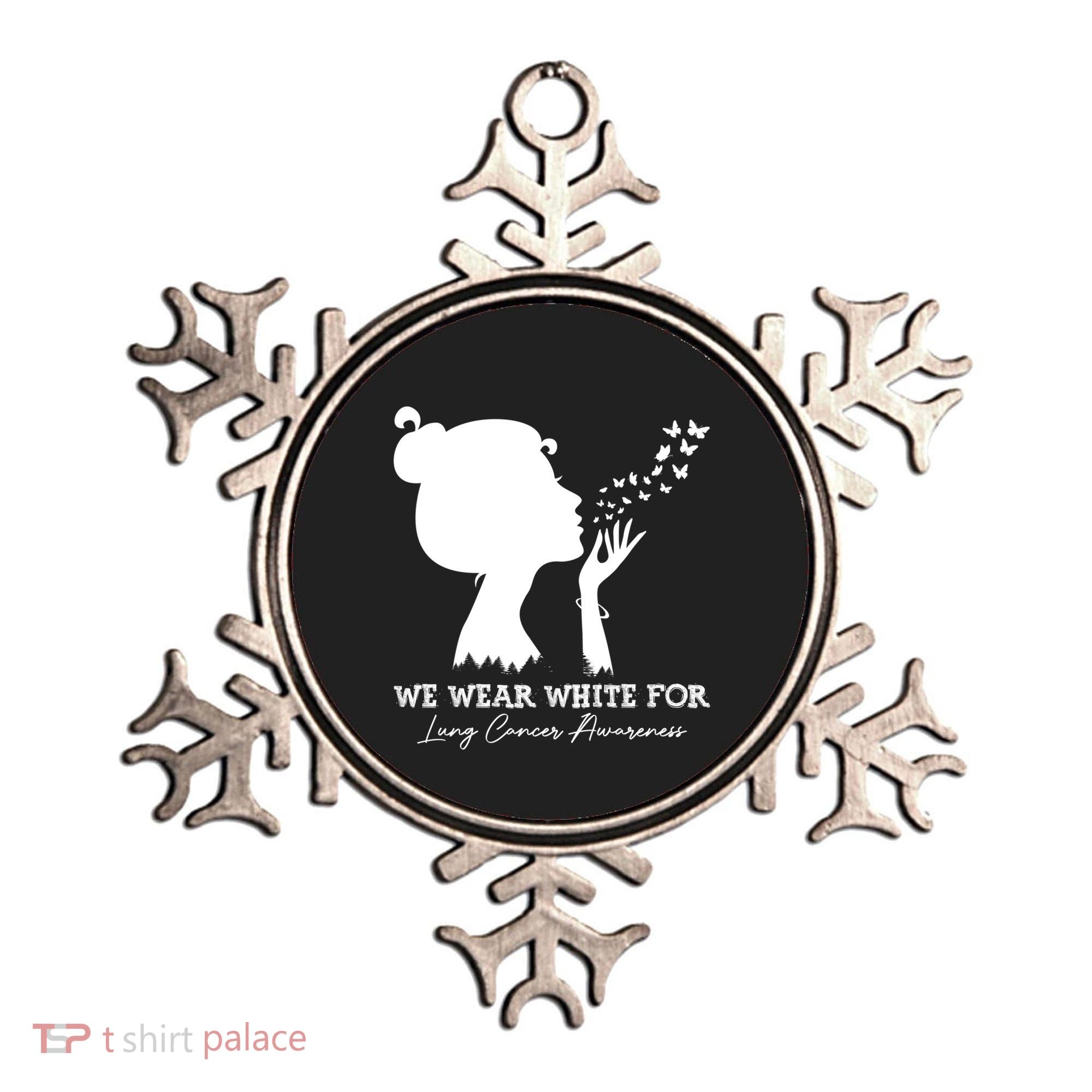 We Wear White For Lung Cancer Awareness American Gift Ornament