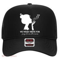We Wear White For Lung Cancer Awareness American Gift Hat thumb 0