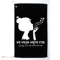 We Wear White For Lung Cancer Awareness American Gift Golf Towel thumb 0