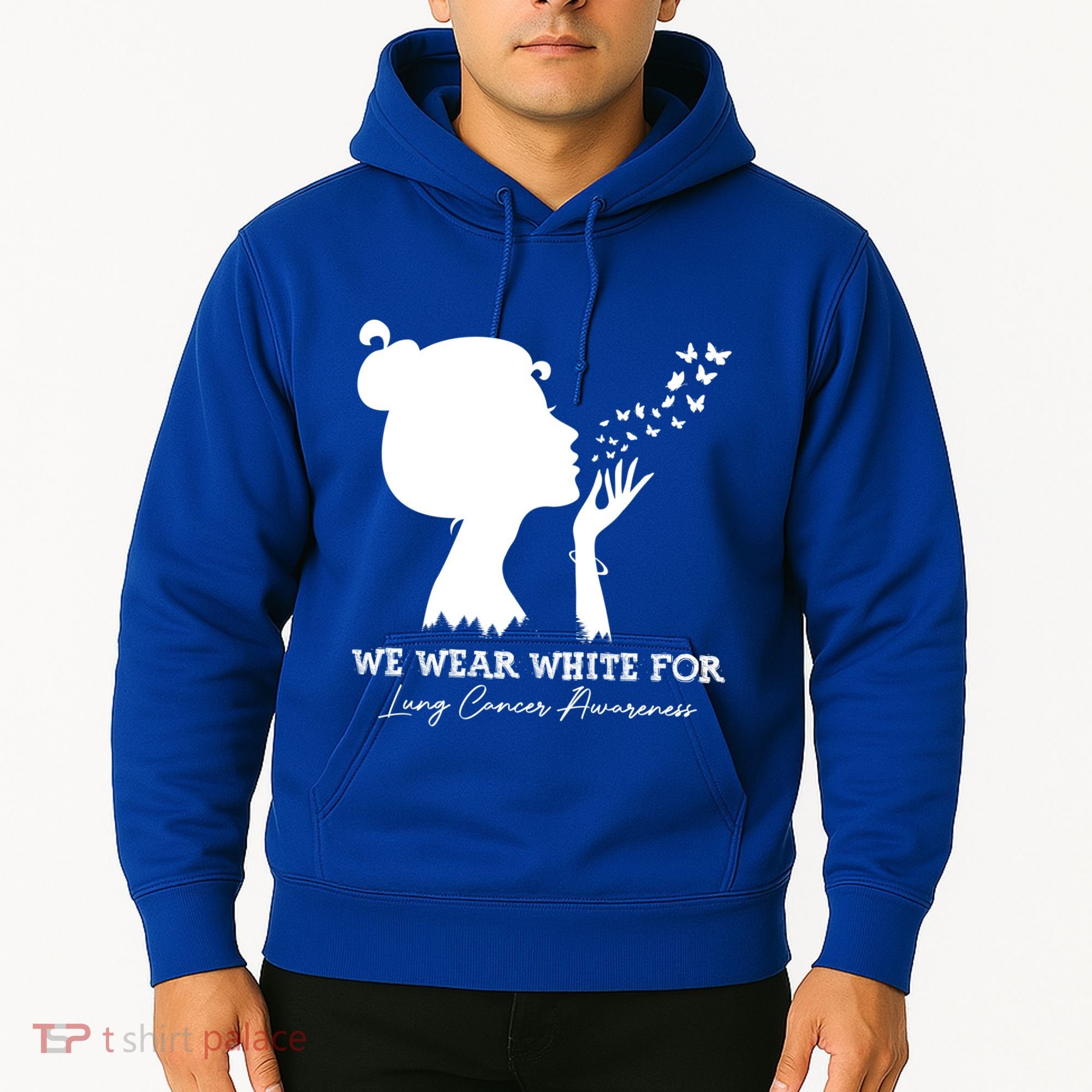We Wear White For Lung Cancer Awareness American Gift Hoodie