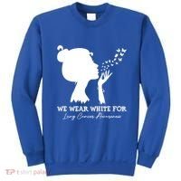 We Wear White For Lung Cancer Awareness American Gift Sweatshirt thumb 0