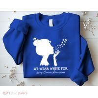 We Wear White For Lung Cancer Awareness American Gift Sweatshirt thumb 2