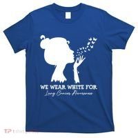 We Wear White For Lung Cancer Awareness American Gift T-Shirt thumb 0