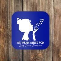 We Wear White For Lung Cancer Awareness American Gift Coaster thumb 0