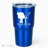 We Wear White For Lung Cancer Awareness American Gift Tumbler thumb 0