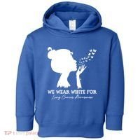 We Wear White For Lung Cancer Awareness American Gift Toddler Hoodie thumb 0