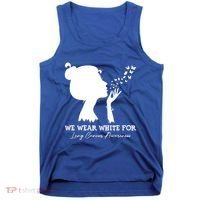 We Wear White For Lung Cancer Awareness American Gift Tank Top thumb 0