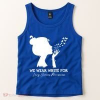 We Wear White For Lung Cancer Awareness American Gift Tank Top thumb 2