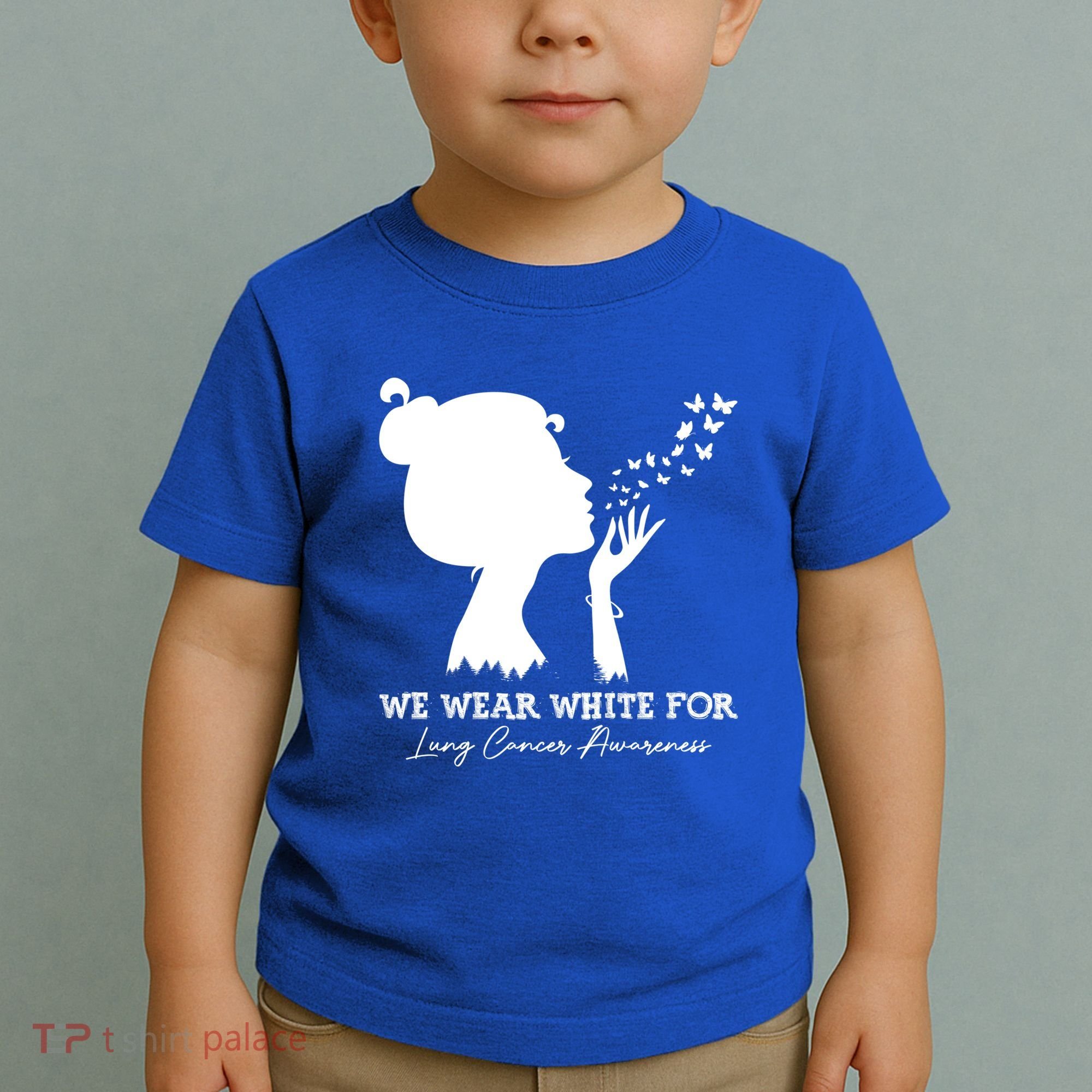 We Wear White For Lung Cancer Awareness American Gift Toddler T-Shirt