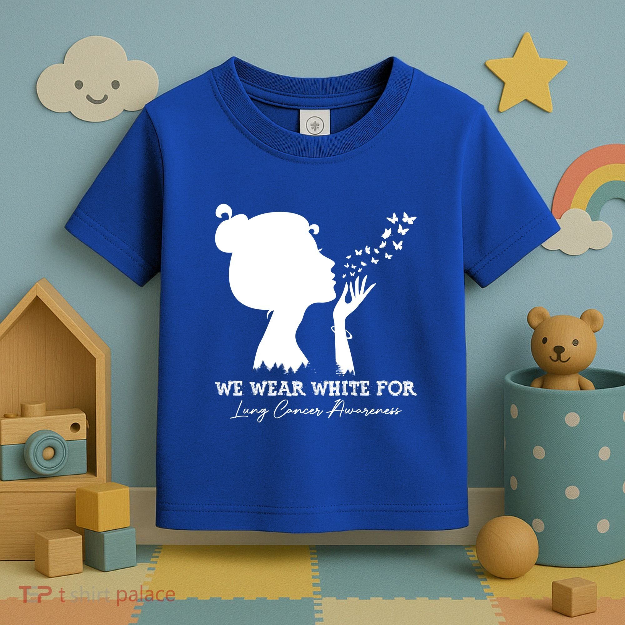 We Wear White For Lung Cancer Awareness American Gift Toddler T-Shirt