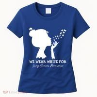 We Wear White For Lung Cancer Awareness American Gift Women's T-Shirt thumb 0