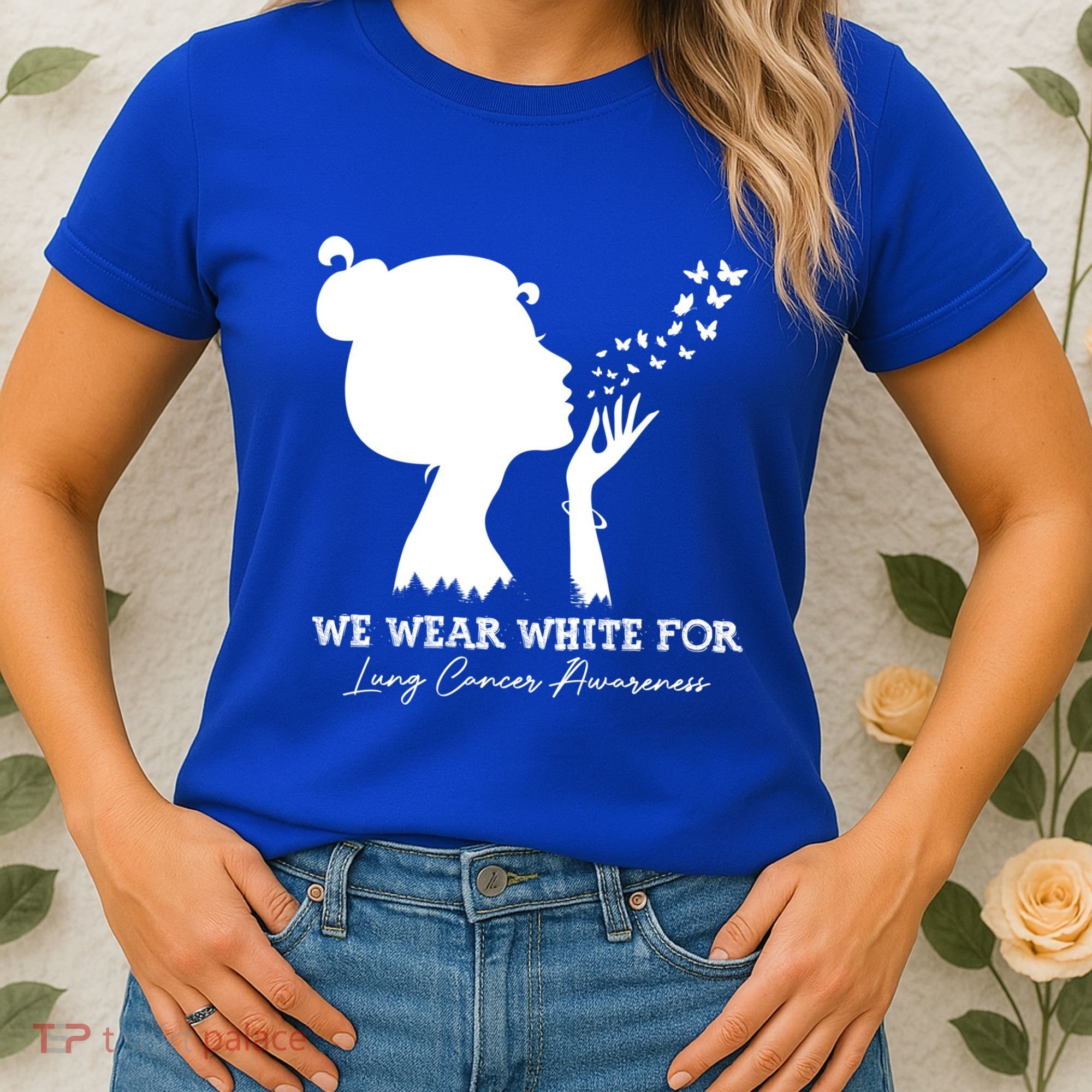We Wear White For Lung Cancer Awareness American Gift Women's T-Shirt