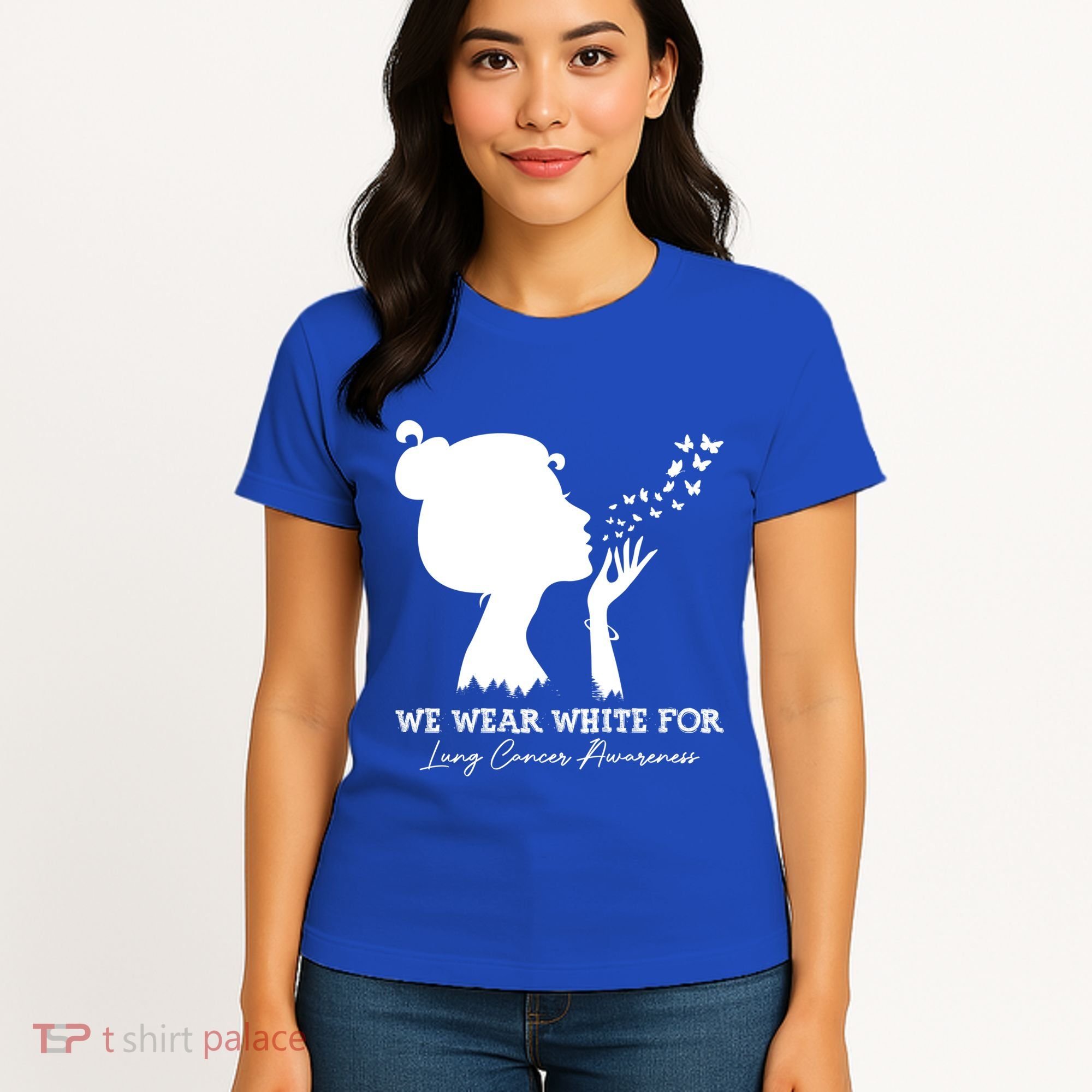 We Wear White For Lung Cancer Awareness American Gift Women's T-Shirt