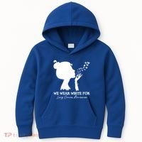 We Wear White For Lung Cancer Awareness American Gift Kids Hoodie thumb 0