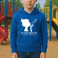 We Wear White For Lung Cancer Awareness American Gift Kids Hoodie thumb 2