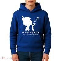 We Wear White For Lung Cancer Awareness American Gift Kids Hoodie thumb 4