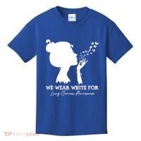 We Wear White For Lung Cancer Awareness American Gift Kids T-Shirt thumb 0