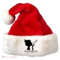 We Wear White For Lung Cancer Awareness American Gift Santa Hat thumb 0