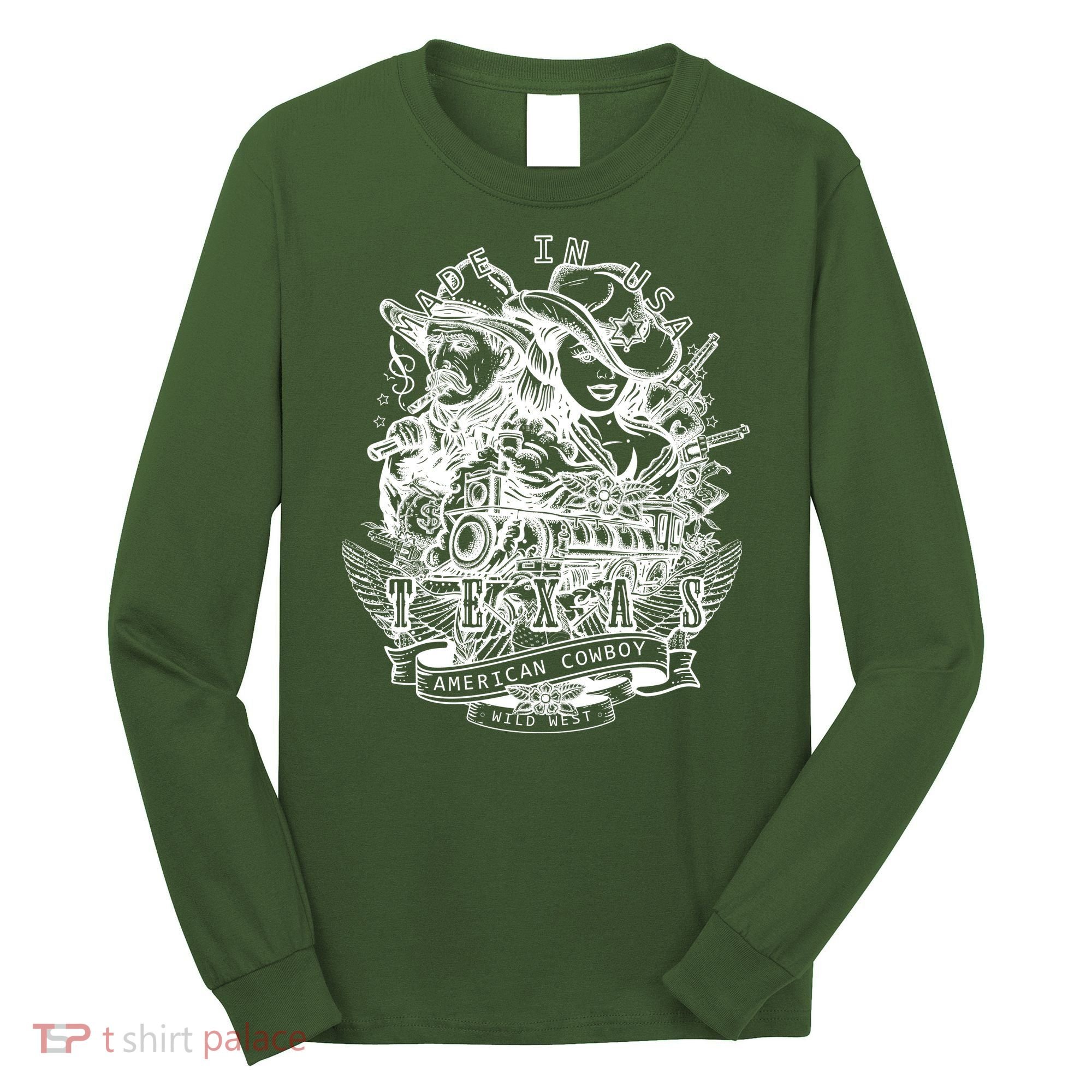 Wild Wild West Texas American Cowboy Long Sleeve Shirt