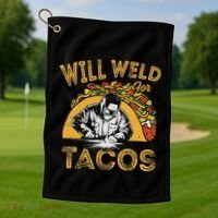 Welders Will Weld For Tacos Welding Welder Golf Towel thumb 1