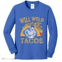 Welders Will Weld For Tacos Welding Welder Kids Long Sleeve Shirt thumb 0